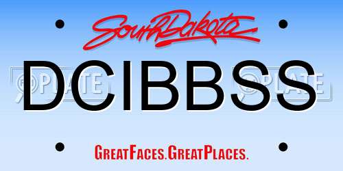 DCIBBSS South Dakota License Plate