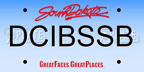 DCIBSSB South Dakota License Plate