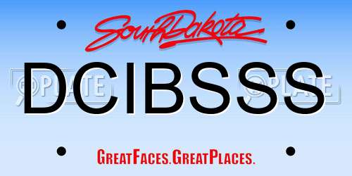 DCIBSSS South Dakota License Plate