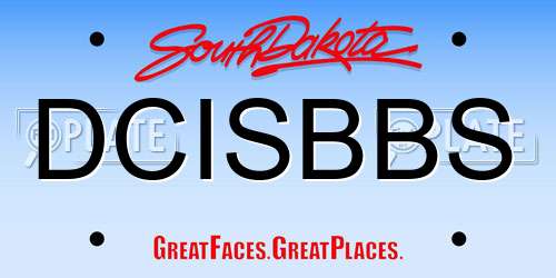 DCISBBS South Dakota License Plate