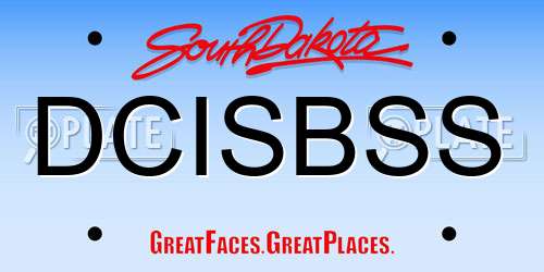 DCISBSS South Dakota License Plate