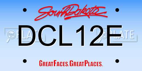 DCL12E South Dakota License Plate