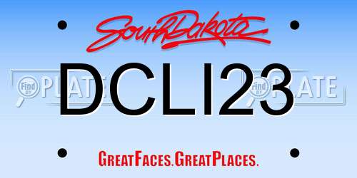 DCLI23 South Dakota License Plate