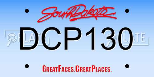DCP130 South Dakota License Plate