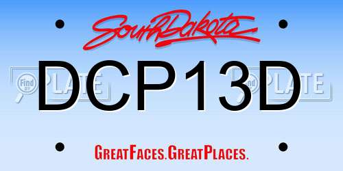 DCP13D South Dakota License Plate