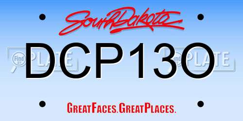 DCP13O South Dakota License Plate