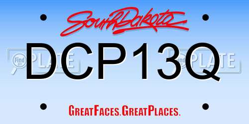 DCP13Q South Dakota License Plate