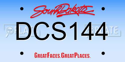 DCS144 South Dakota License Plate