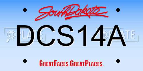 DCS14A South Dakota License Plate