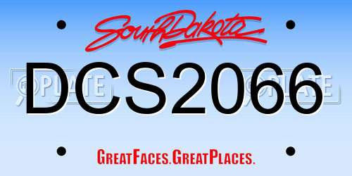 DCS2066 South Dakota License Plate