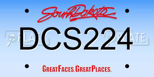 DCS224 South Dakota License Plate