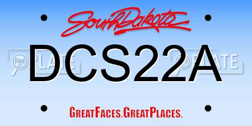 DCS22A South Dakota License Plate