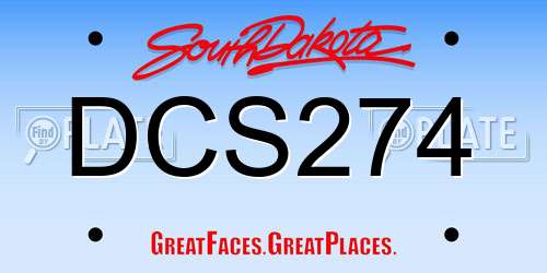 DCS274 South Dakota License Plate