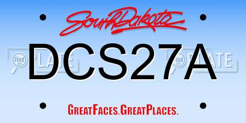 DCS27A South Dakota License Plate