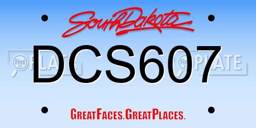 DCS607 South Dakota License Plate