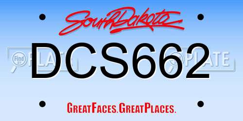 DCS662 South Dakota License Plate