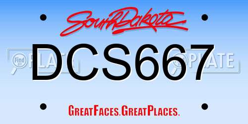 DCS667 South Dakota License Plate