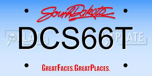 DCS66T South Dakota License Plate