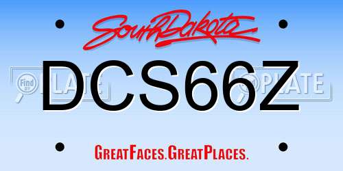 DCS66Z South Dakota License Plate