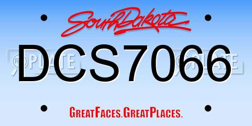 DCS7066 South Dakota License Plate