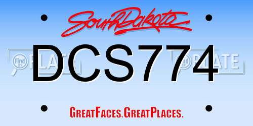 DCS774 South Dakota License Plate