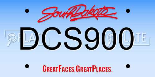 DCS900 South Dakota License Plate
