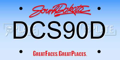 DCS90D South Dakota License Plate