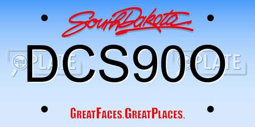 DCS90O South Dakota License Plate
