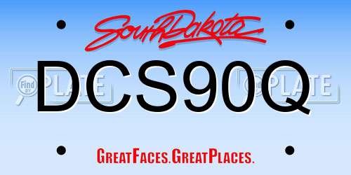 DCS90Q South Dakota License Plate