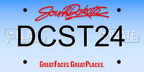 DCST24 South Dakota License Plate