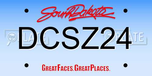 DCSZ24 South Dakota License Plate