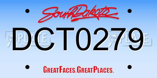 DCT0279 South Dakota License Plate
