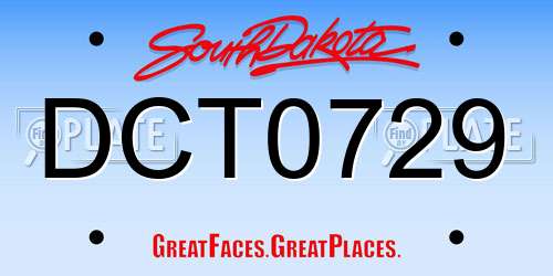DCT0729 South Dakota License Plate