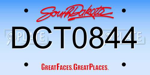 DCT0844 South Dakota License Plate