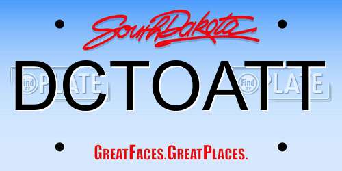 DCTOATT South Dakota License Plate