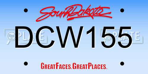 DCW155 South Dakota License Plate
