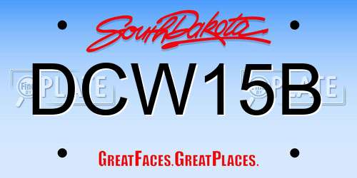 DCW15B South Dakota License Plate