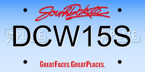 DCW15S South Dakota License Plate