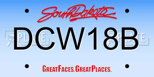 DCW18B South Dakota License Plate