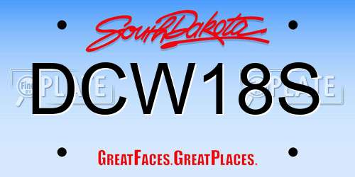 DCW18S South Dakota License Plate