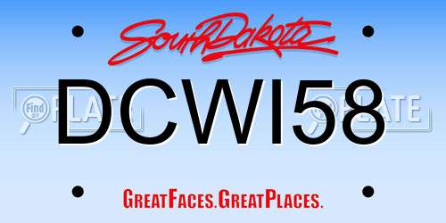 DCWI58 South Dakota License Plate