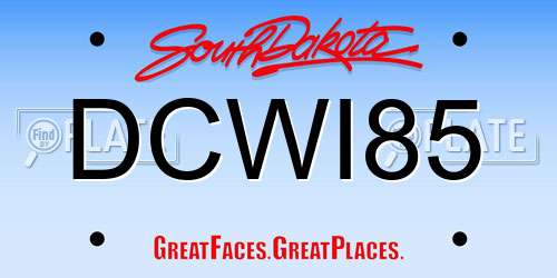 DCWI85 South Dakota License Plate
