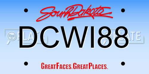DCWI88 South Dakota License Plate