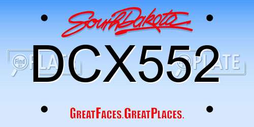 DCX552 South Dakota License Plate