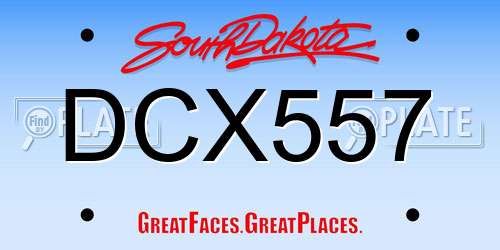 DCX557 South Dakota License Plate