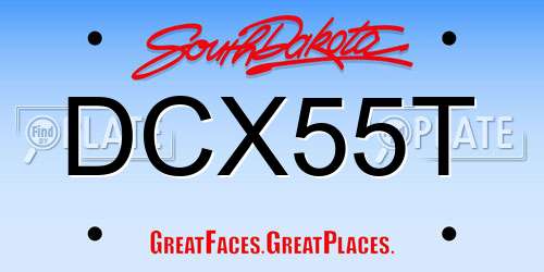 DCX55T South Dakota License Plate