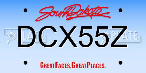 DCX55Z South Dakota License Plate