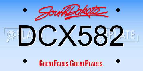 DCX582 South Dakota License Plate
