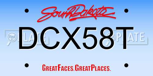 DCX58T South Dakota License Plate