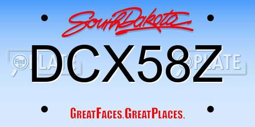 DCX58Z South Dakota License Plate